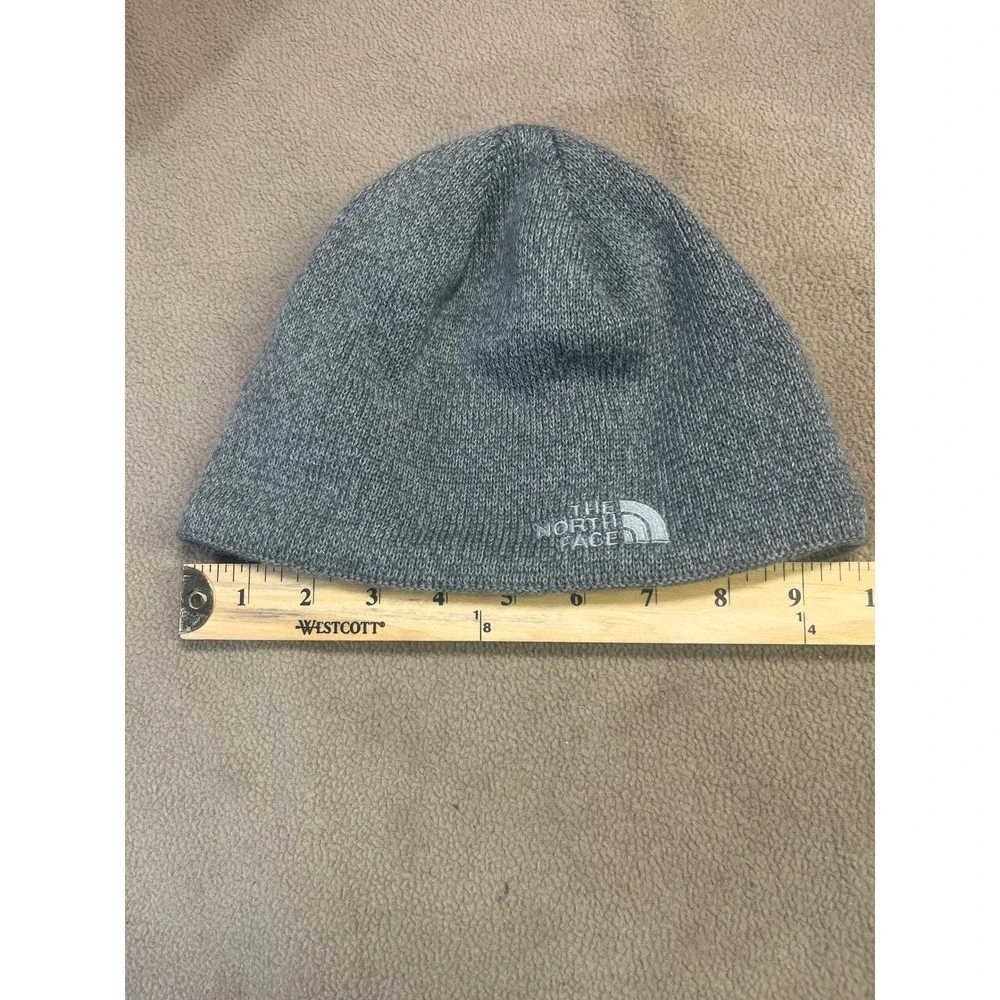 The North Face Grey Wool Blend Fleece‎ Lined Beanie Hat Unisex One Size NF0A3FJW